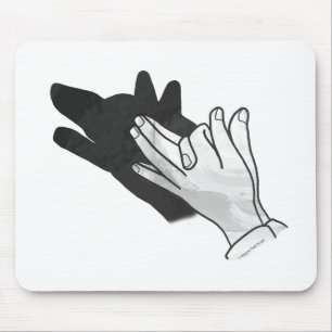 Mousepad Lobo Silhueta Mão