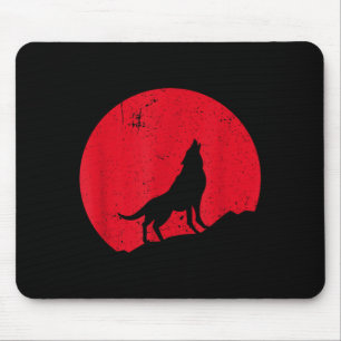 Mousepad Lobo uivando lua lobos assustadores noite hallowee