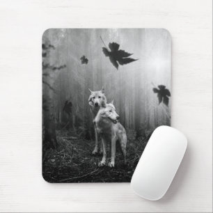 Mousepad Lobos Maravilhosos Preto e Branco nos Deixam Sozin