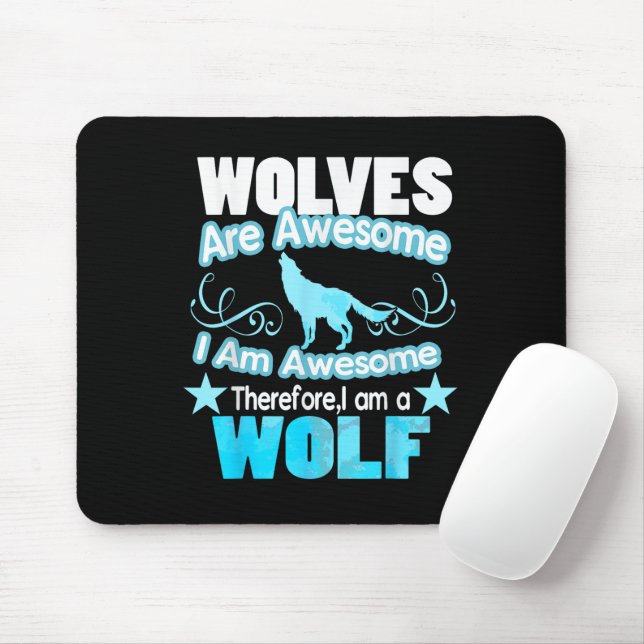 Mousepad Lobos São Incríveis Eu Sou Incrível Lobo Engraçado (Com mouse)