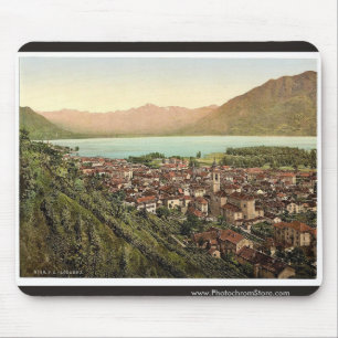 Mousepad Locarno, vista geral, Tessin, vintage da suiça