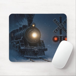 Mousepad Locomotiva a Vapor Antiga no Inverno