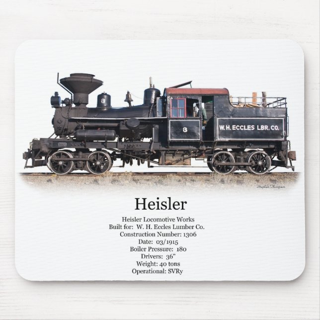 Mousepad Locomotiva de registo de Heisler (Frente)