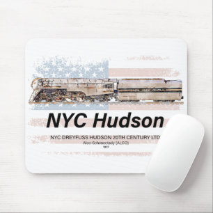Mousepad Locomotiva NYC Dreyfuss Hudson. Bandeira americana
