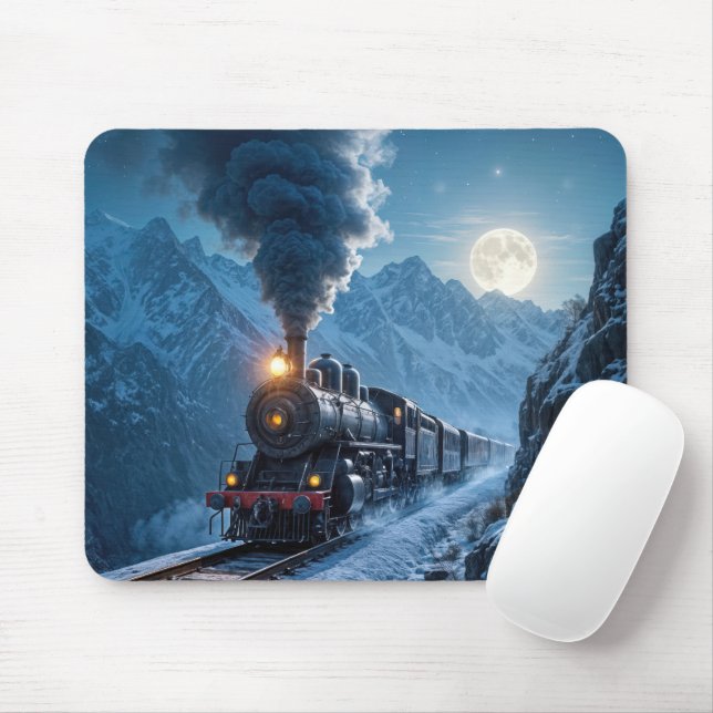 Mousepad Locomotiva Vintage A Vapor À Lua (Com mouse)