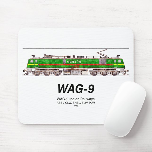 Mousepad Locomotiva WAG-9. Caminho de ferro da Índia (Com mouse)