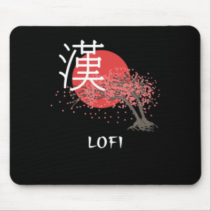 Mousepad Lofi Japonês Hip Hop Kanji Cherry Blossom Lofi