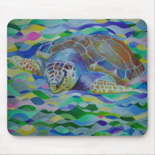 Mousepad Loggerhead Turtle Colorida Art