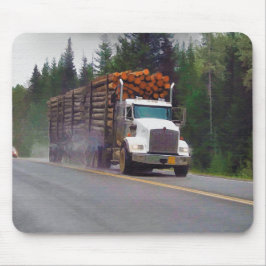 Mousepad Logging Truck and Highway Art for Truck-amantes