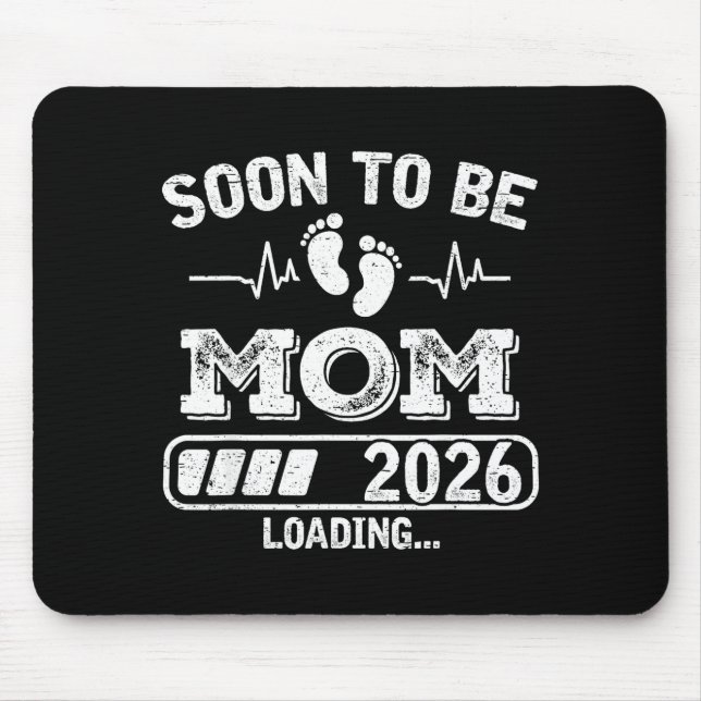 Mousepad Logo Mãe 2026 Carregando Anúncio Divertido de Grav (Frente)