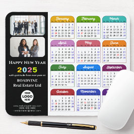 Mousepad Logotipo comercial do Calendário 2025 Colorido pre