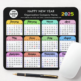 Mousepad Logotipo comercial do Calendário 2025 Colorido pre