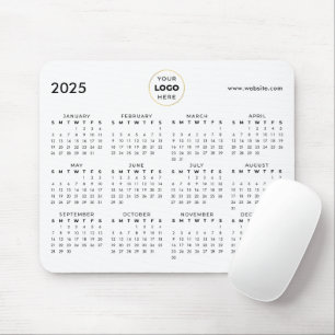 Mousepad Logotipo comercial do calendário 2025 Preto
