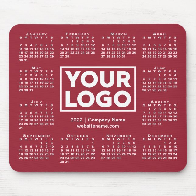 Mousepad Logotipo comercial do calendário moderno 2022 - Bo (Frente)