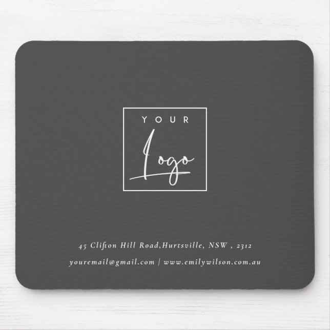 Mousepad Logotipo comercial do Promocional preto simples (Frente)