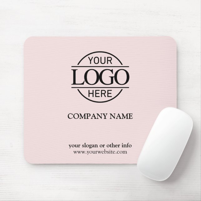 Mousepad Logotipo comercial moderno - Pink Blush Blush - Pe (Com mouse)