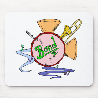 Mousepad Logotipo da Banda Escolar Instrumentos Musicais Mú