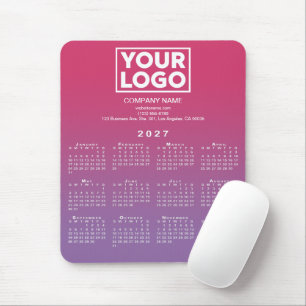 Mousepad Logotipo da Empresa do Calendário 2027 Gradiente d