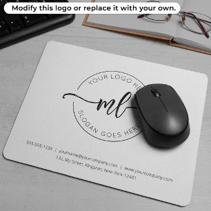 Mousepad Logotipo da empresa Iniciais simples de monograma