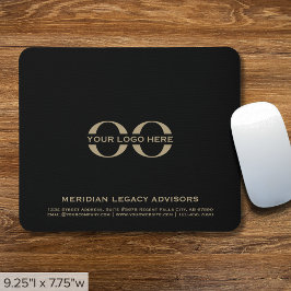 Mousepad Logotipo da empresa preto e Dourado