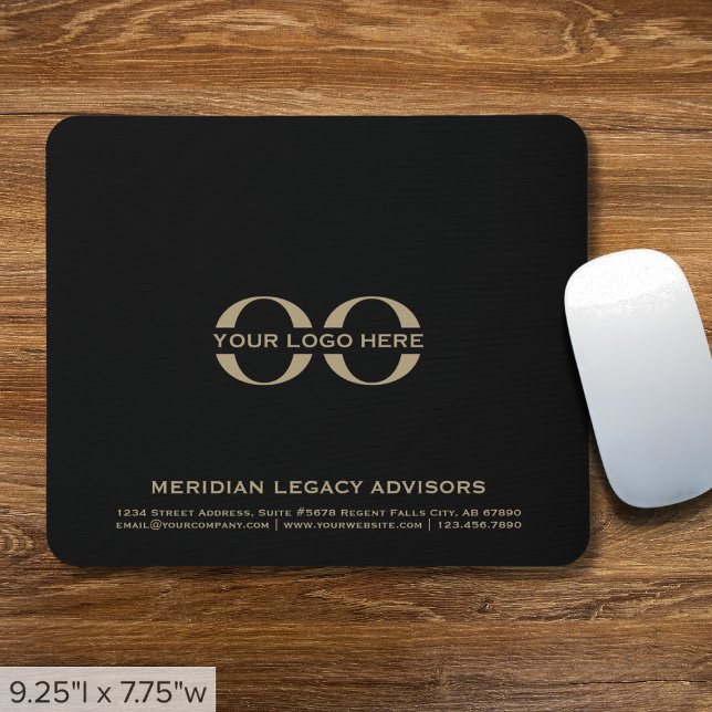 Mousepad Logotipo da empresa preto e Dourado (Criador carregado)
