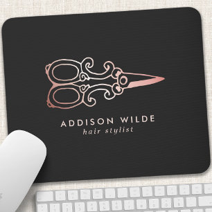 Mousepad Logotipo da lista de pilas Dourada da Tesoura do V
