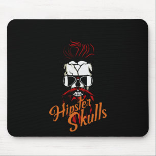 Mousepad Logotipo de Caveira Hipster Caveira Barbudo Barba