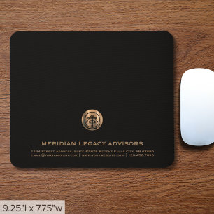 Mousepad Logotipo de cobre do luxo preto