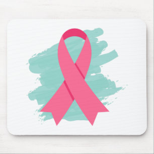 Mousepad Logotipo de fita rosa de consciência do Cancer da 