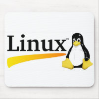 Logotipo de Linux com produtos de Tux