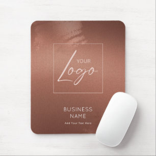 Mousepad Logotipo de Nome de Empresa em Bronze Luxuoso e El