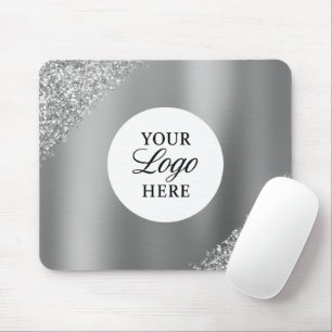 Mousepad Logotipo de Prata Negócios Profissional Brilho Gli