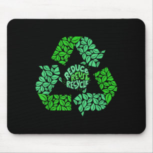 Mousepad Logotipo de reciclagem do Dia da Terra Vintage Pre