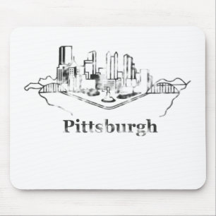 Mousepad Logotipo desvanecido da skyline da cidade de