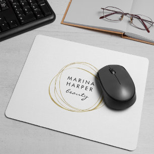 Mousepad Logotipo do abstrato do ouro do falso