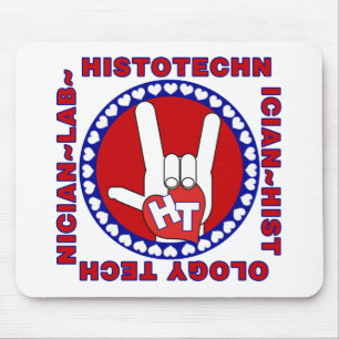 MOUSEPAD LOGOTIPO DO AMOR DA TECNOLOGIA DE HISTOLOGIA HT HI