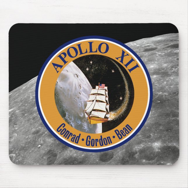 Mousepad Logotipo do Símbolo da Missão Apollo 12 (Frente)