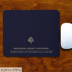 Mousepad Logotipo Dourado de luxo azul Elegante