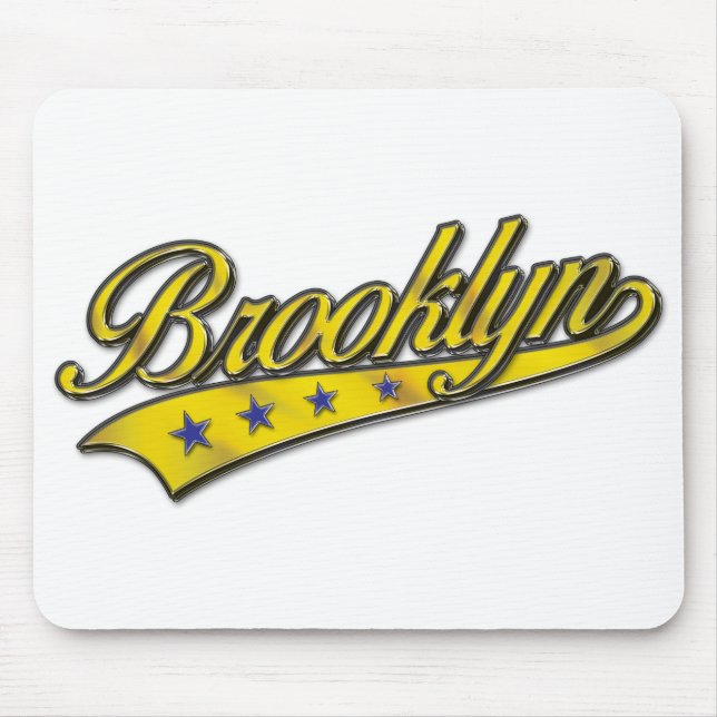 Mousepad Logotipo Dourado do Brooklyn em relevo (Frente)