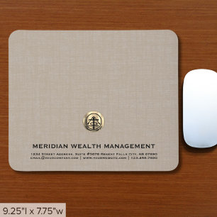 Mousepad Logotipo Dourado do legado Beige