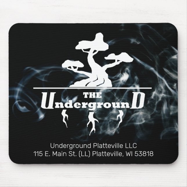 Mousepad Logotipo e informações da empresa com fundo Black  (Frente)