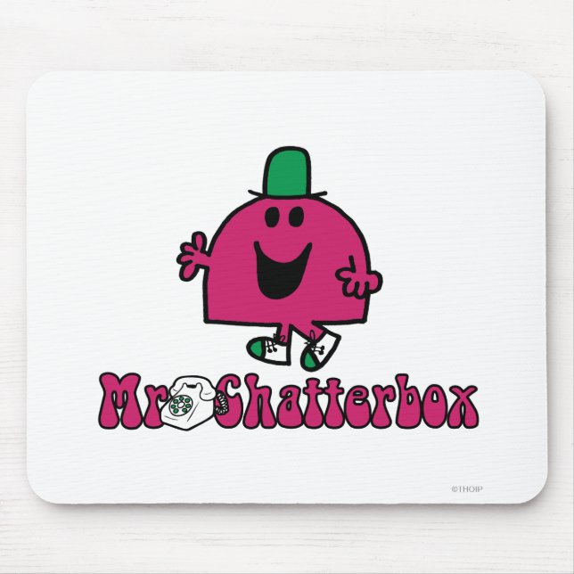 Mousepad Logotipo e telefone do Sr. Chatterbox (Frente)
