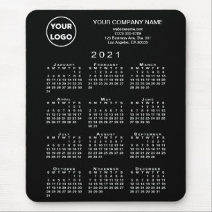 Mousepad Logotipo e texto comercial do calendário 2021 em