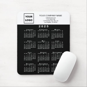 Mousepad Logotipo e texto comercial do calendário 2025 Pret