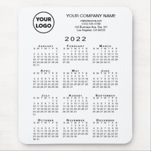 Mousepad Logotipo e texto da empresa do calendário para 20