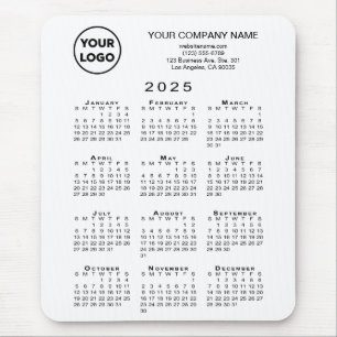 Mousepad Logotipo e texto da empresa para o calendário de 2