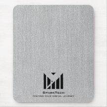 Logotipo Elegante de Textura de Tecido Branco Mono