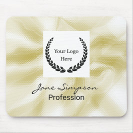 Mousepad Logotipo Elegante Textura Dourada