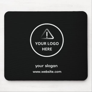 Mousepad Logotipo Empresa Corporativa Marca Negra