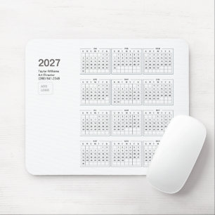 Mousepad Logotipo Empresarial Minimalista 2027 Decoração de